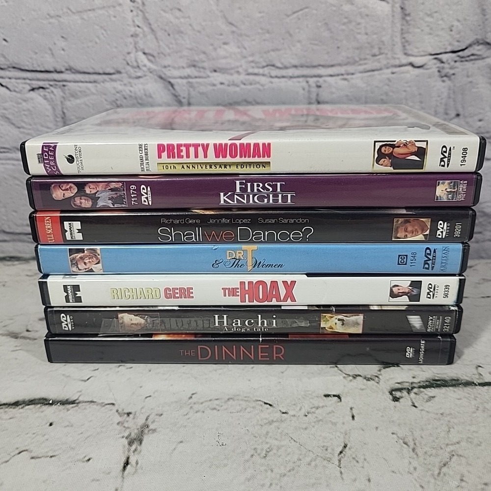 Richard Gere Movies DVDs Lot Of 7 Romance Drama Hoak Dinner Hachi First Knight